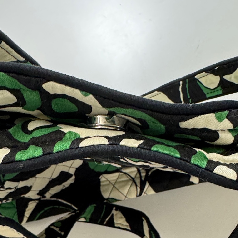 Vera Bradley Rose Quilted Tote Bag - Black, Green, and Cream - Picture 6 of 8